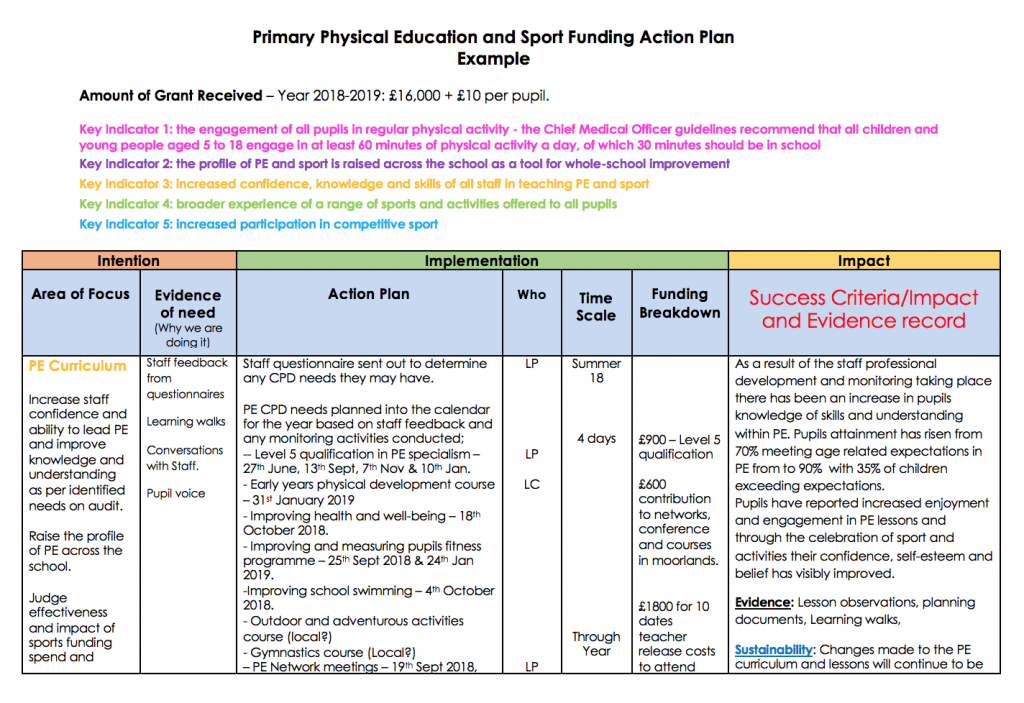 action plan format education